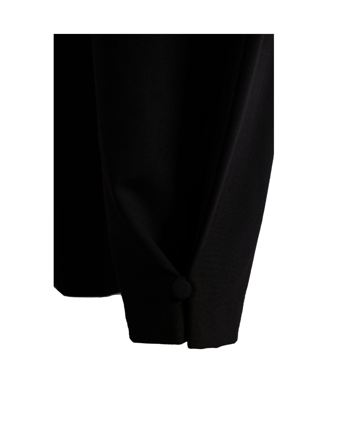 BLACK WOOL BARREL PANTS