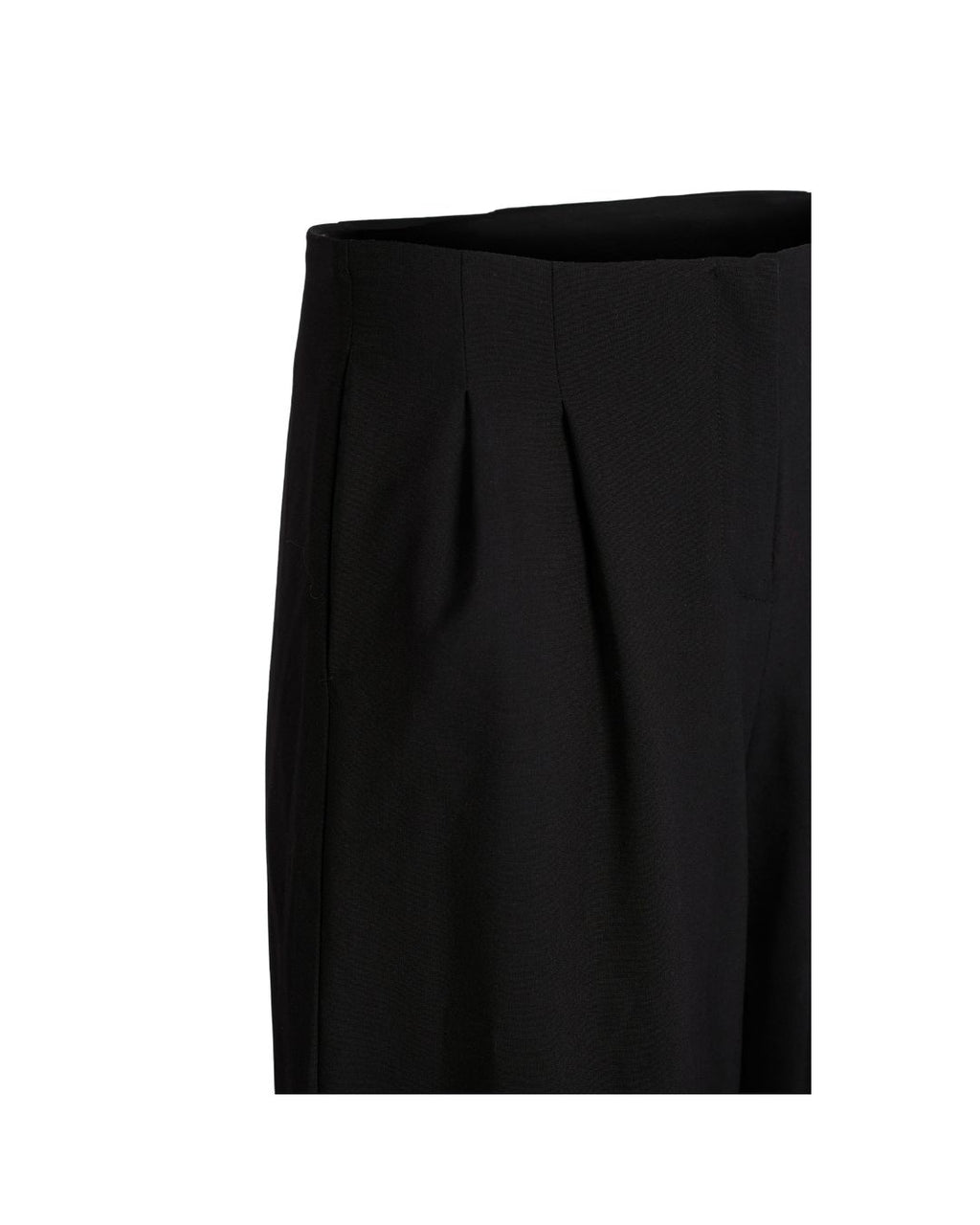 BLACK WOOL BARREL PANTS