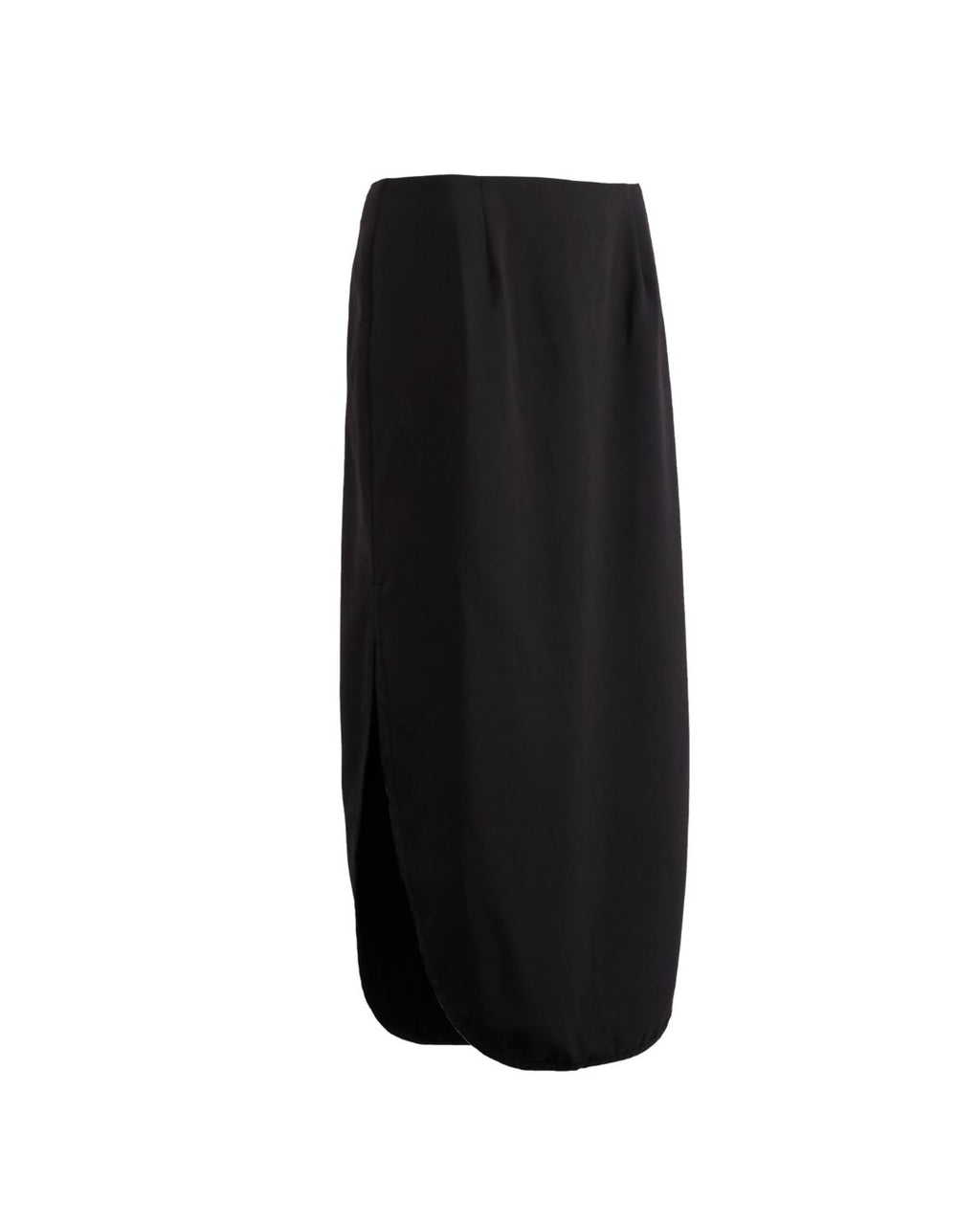 RAVEN OVAL WOOL SKIRT - BLACK