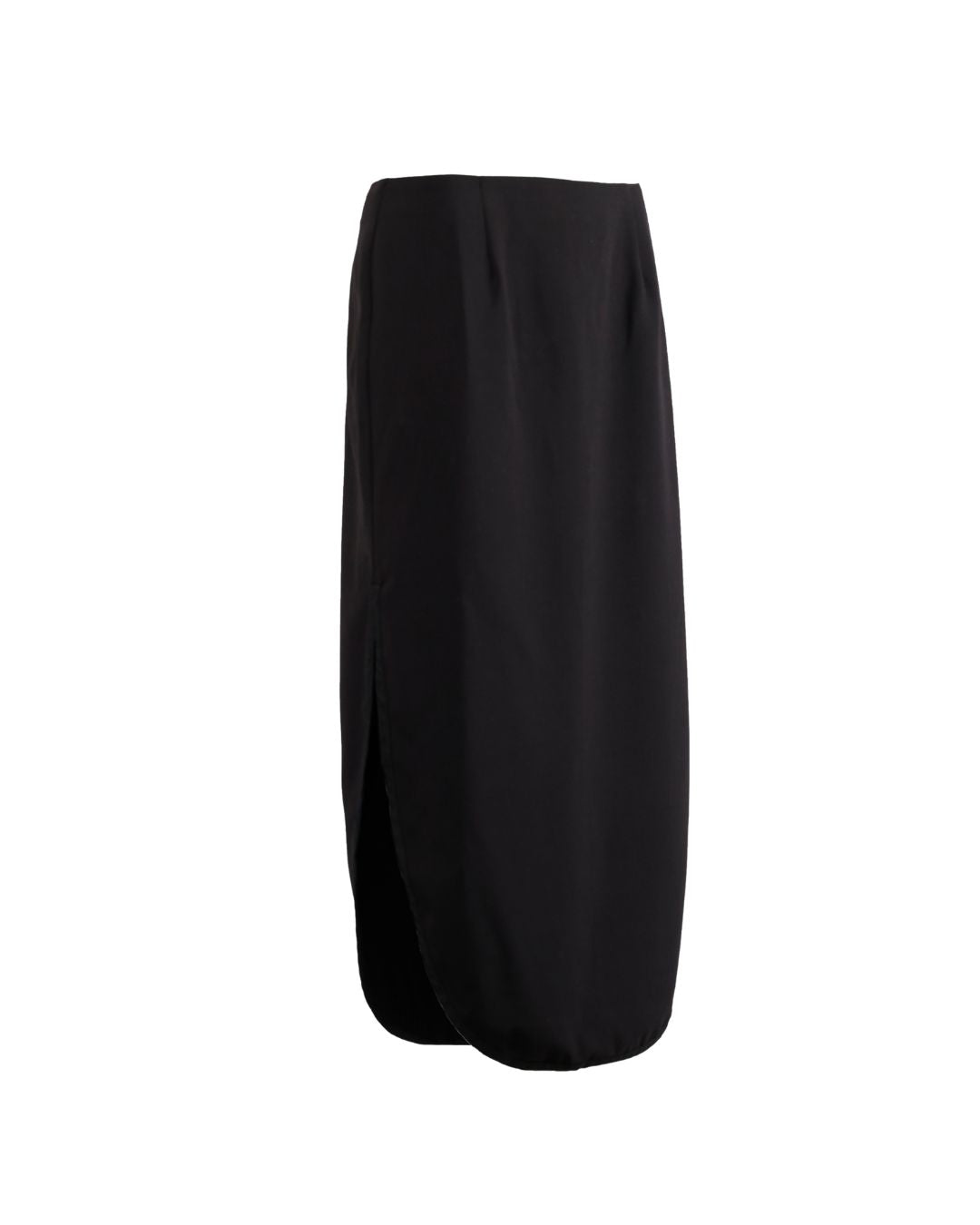 RAVEN OVAL WOOL SKIRT - BLACK