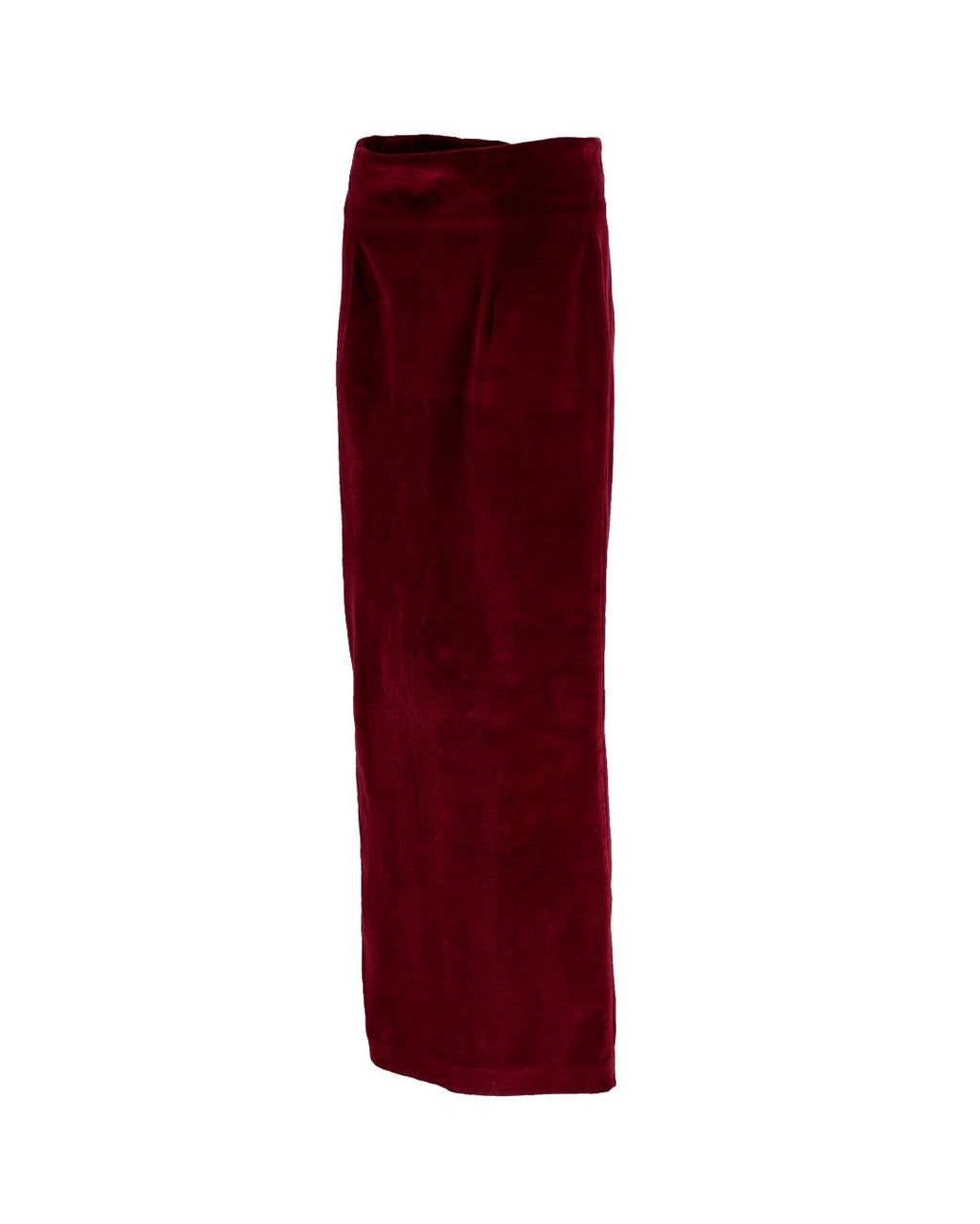 BURGUNDY VELVET NOBILITY MAXI SKIRT