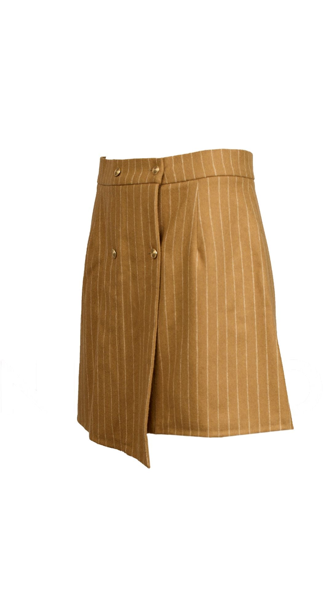 SAND STRIPED BEAVER  ASYMMETRICAL MINI SKIRT