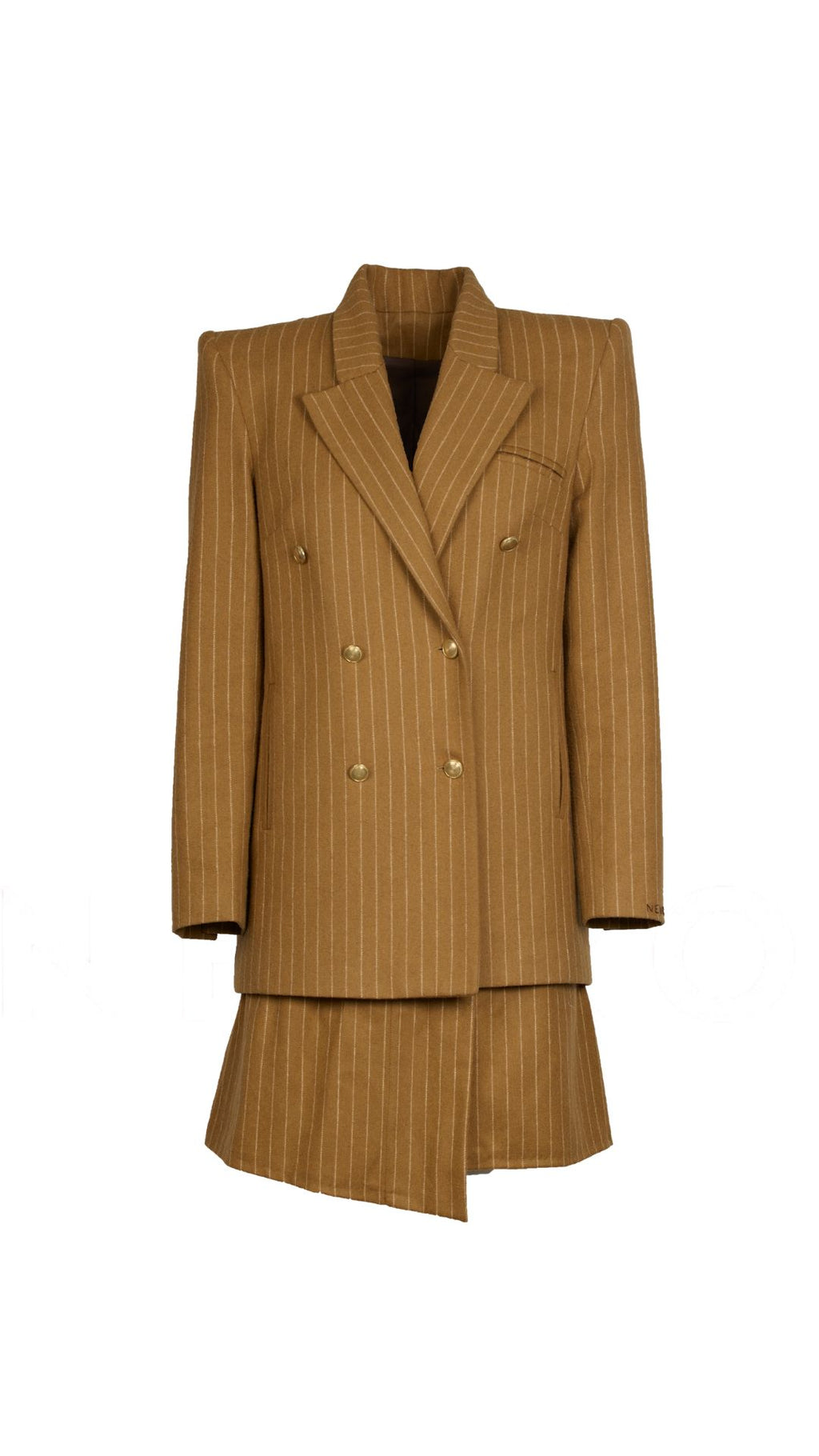 SAND STRIPED BEAVER  ASYMMETRICAL MINI SKIRT