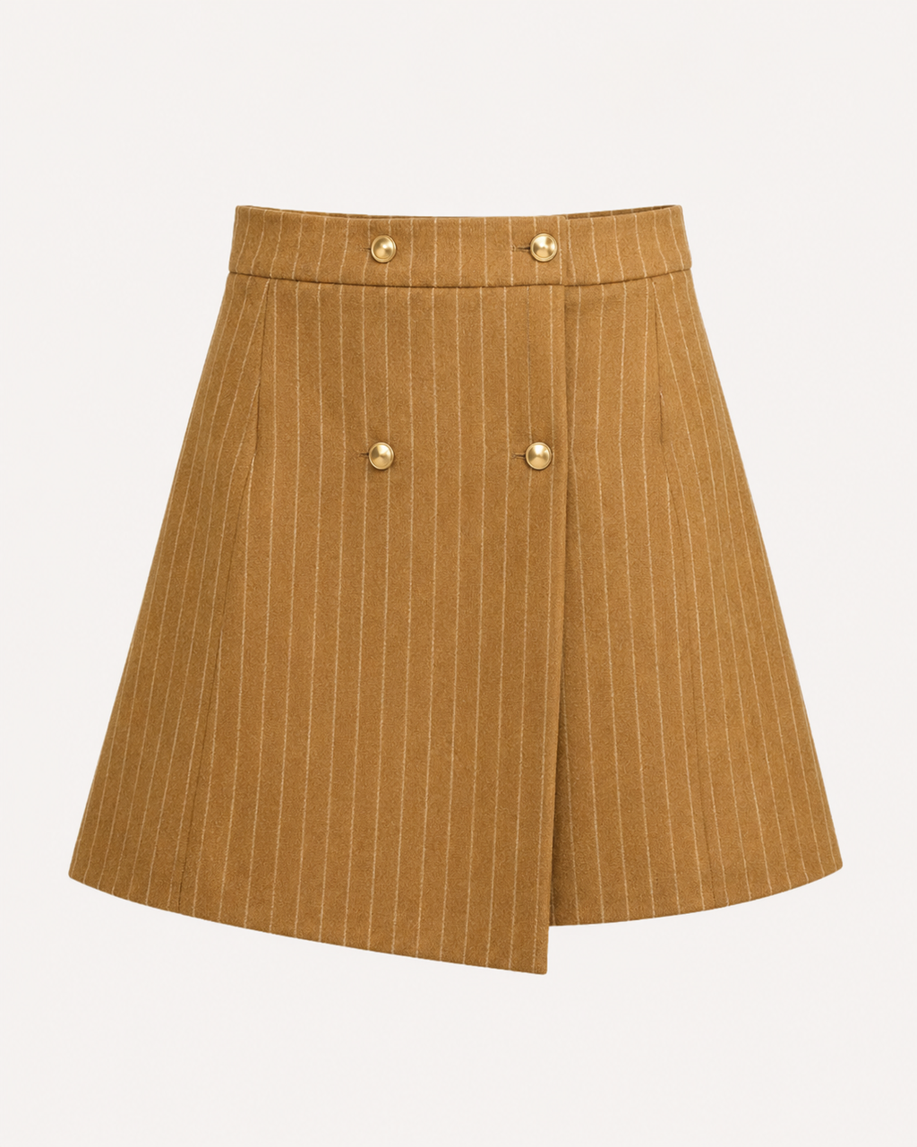 Sand Striped Beaver Asymmetrical Mini Skirt