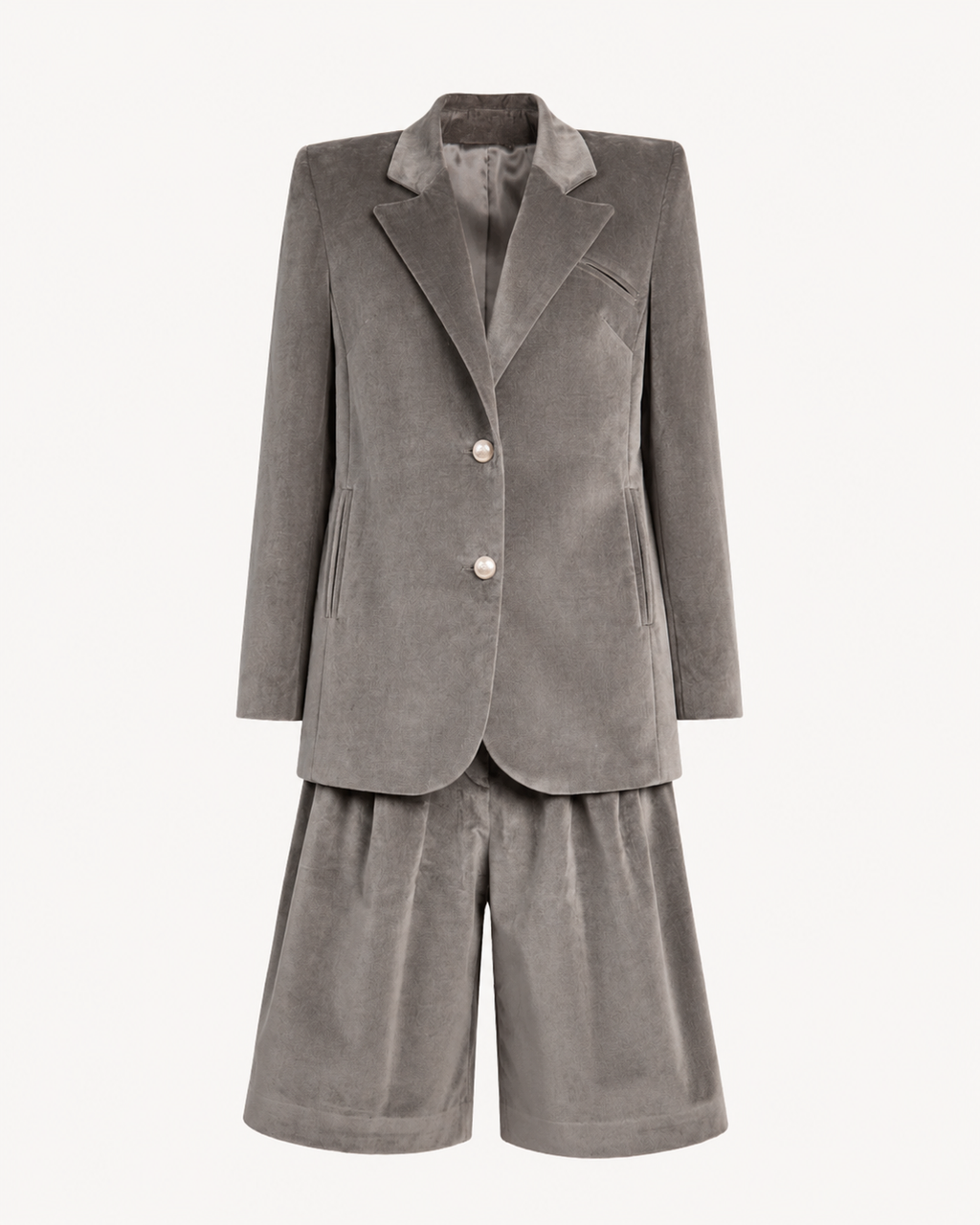 Grigio Velvet Bermuda Shorts