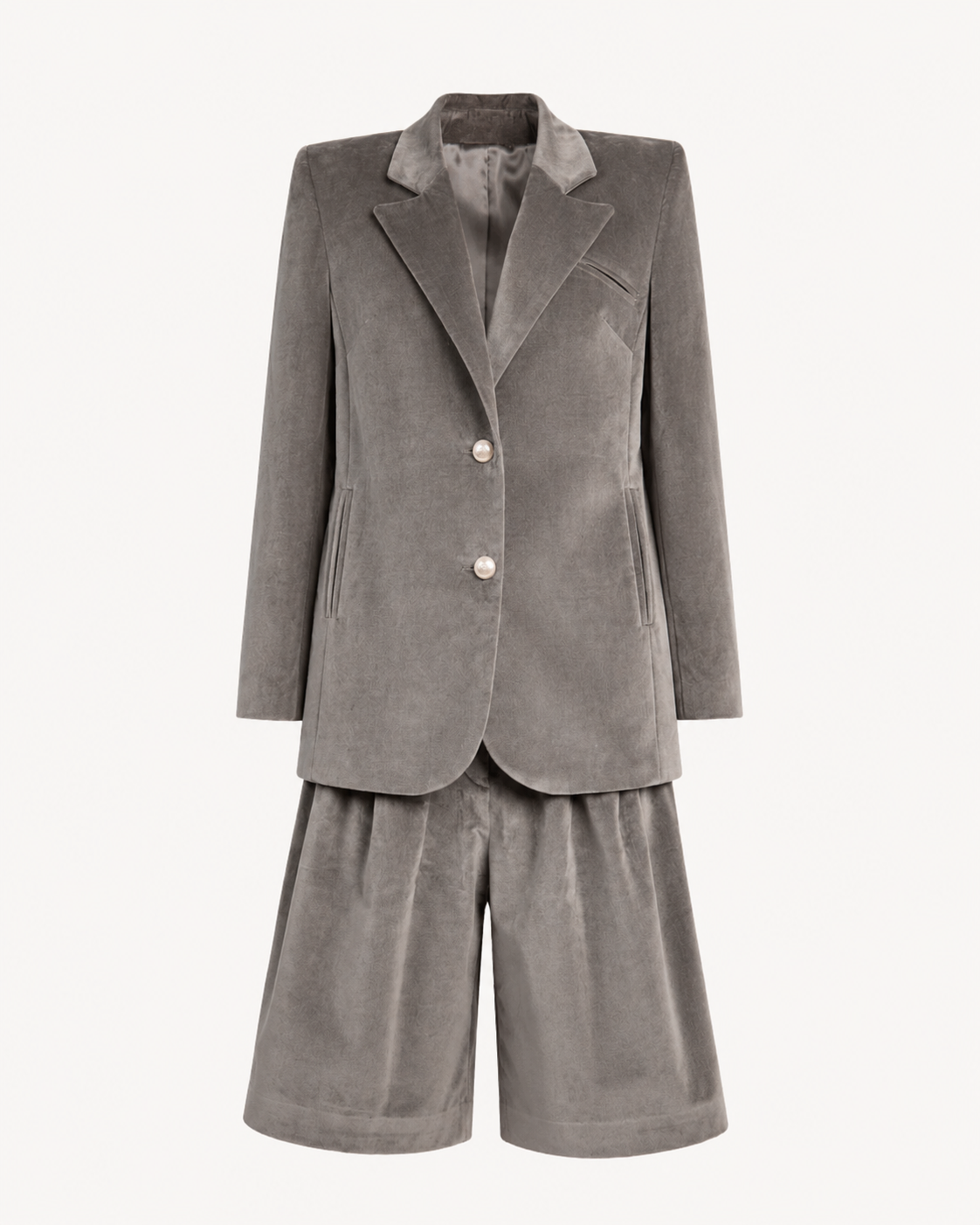 Grigio Velvet Bermuda Shorts