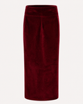 Burgundy Velvet Nobility Maxi Skirt