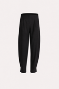 Black Wool Barrel Pants