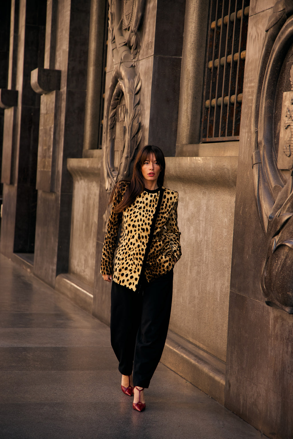 Black Wool Barrel Pants