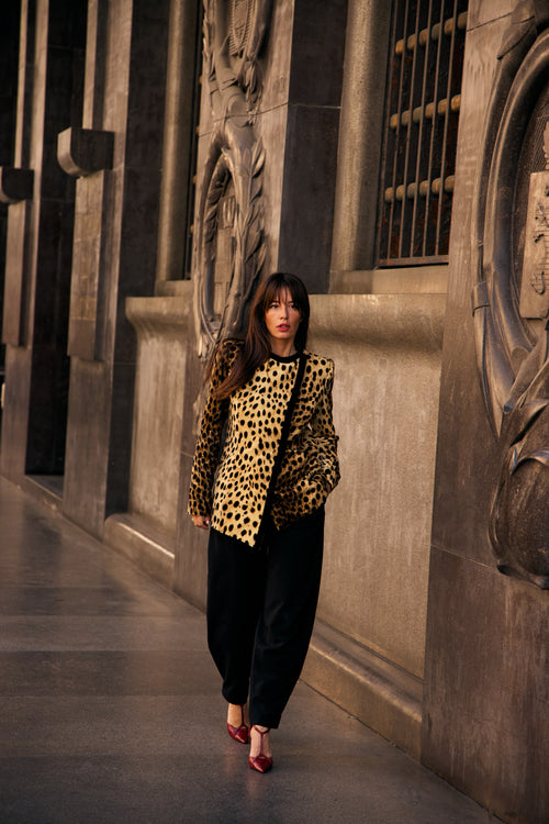 Black Wool Barrel Pants