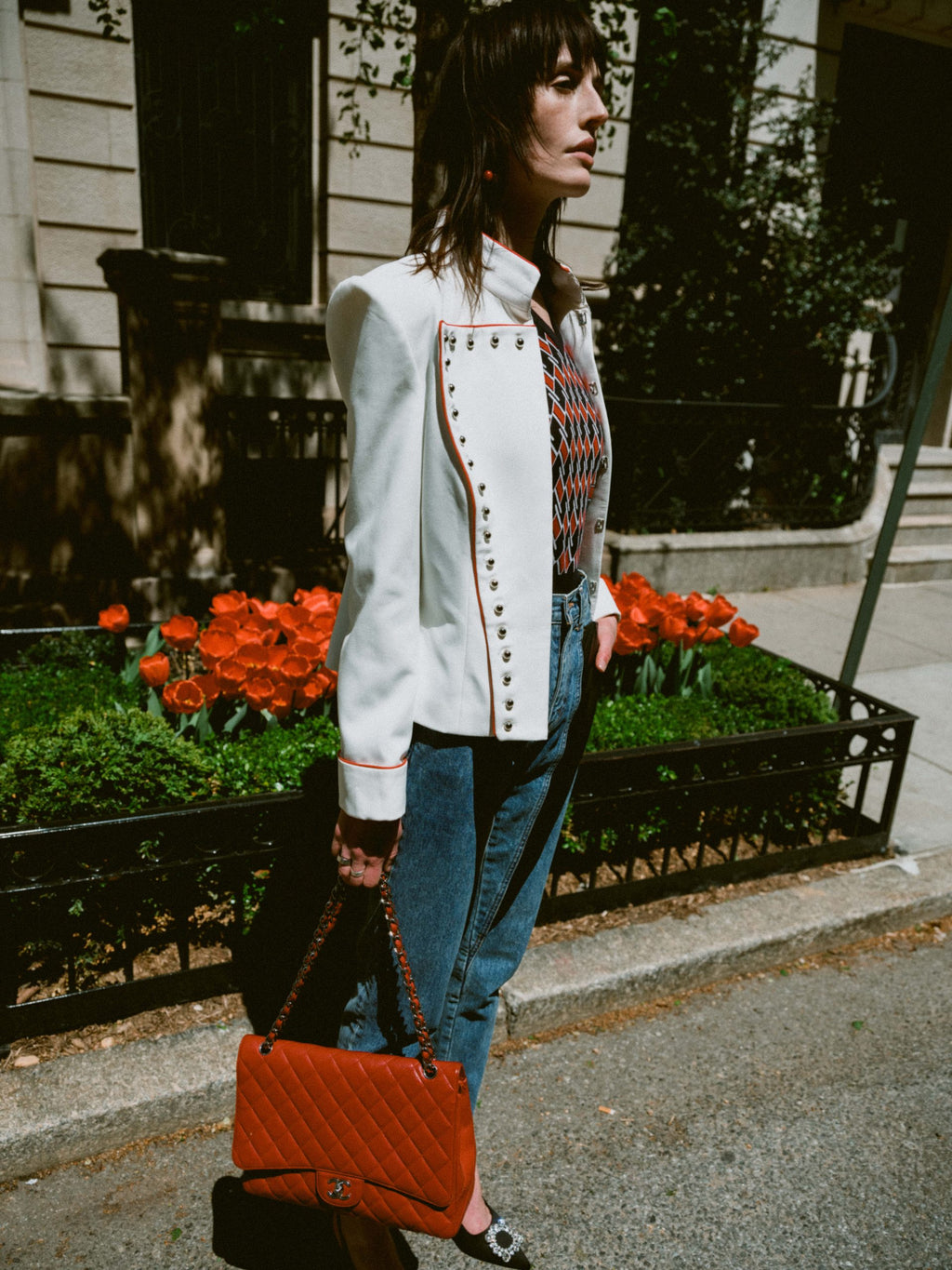 EVZON MILITARY JACKET OFF WHITE