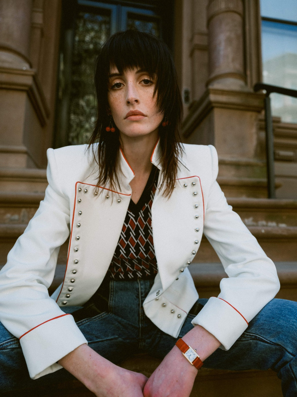 Evzon Military Jacket Off White