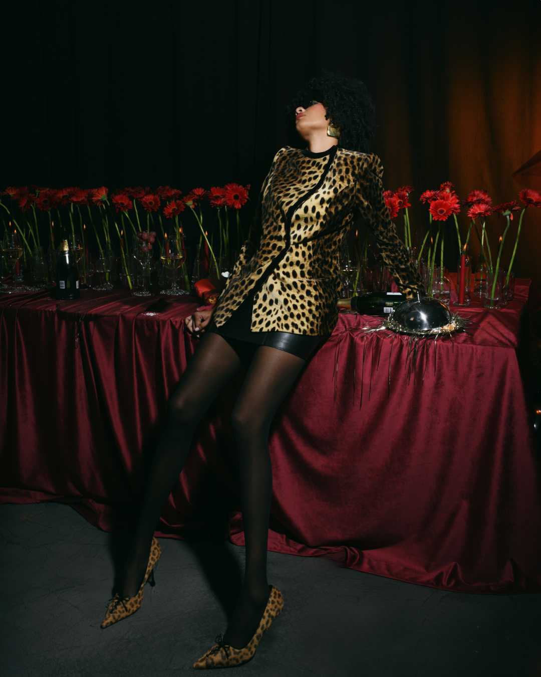 ANIMALIER VELVET ASYMMETRICAL JACKET