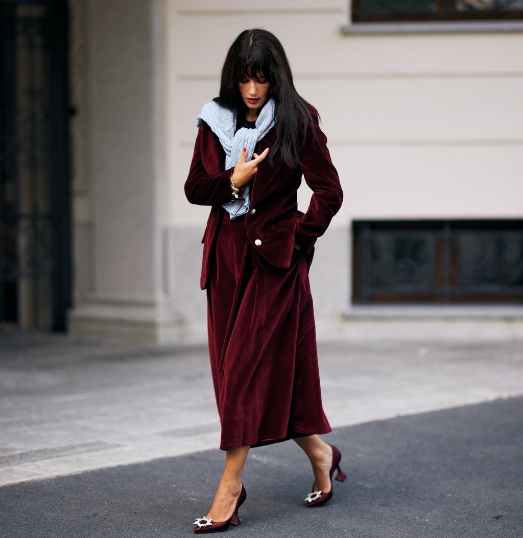 Burgundy Velvet Nobility Culottes