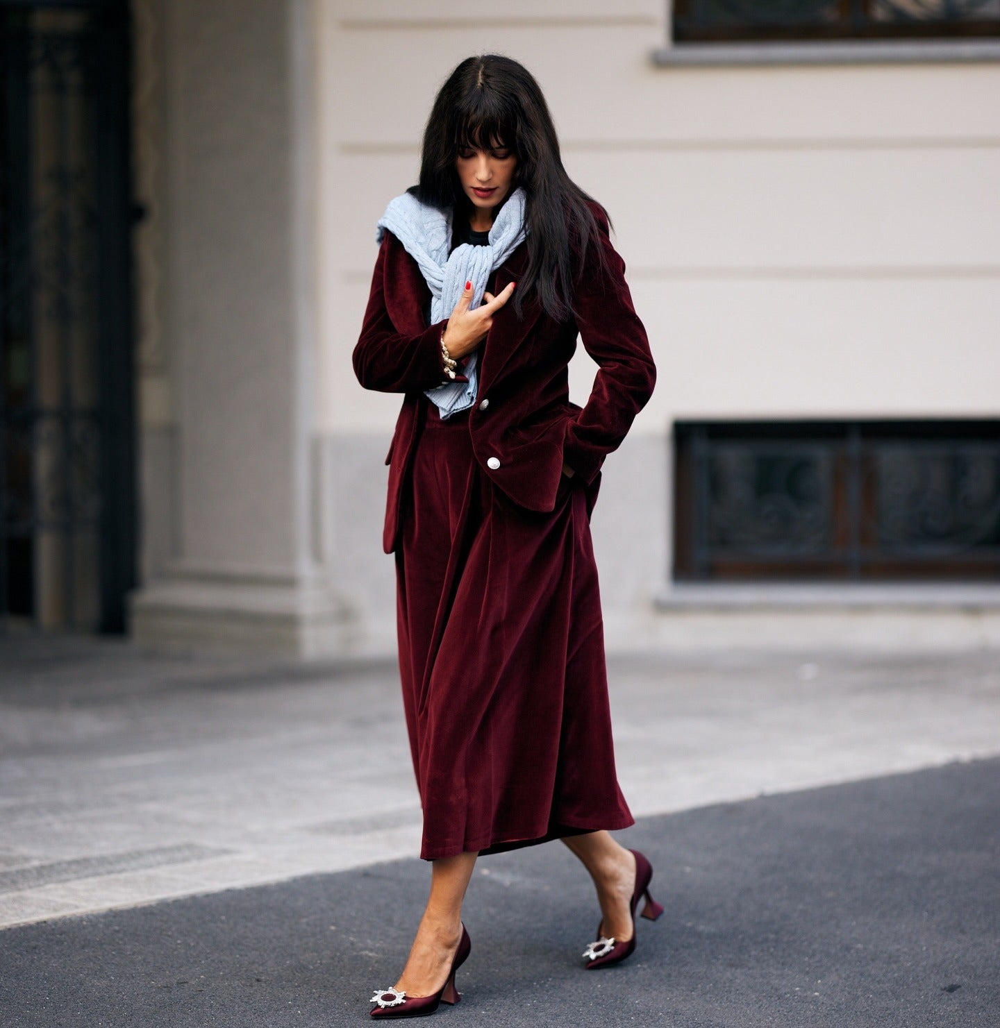 Burgundy Velvet Nobility Culottes