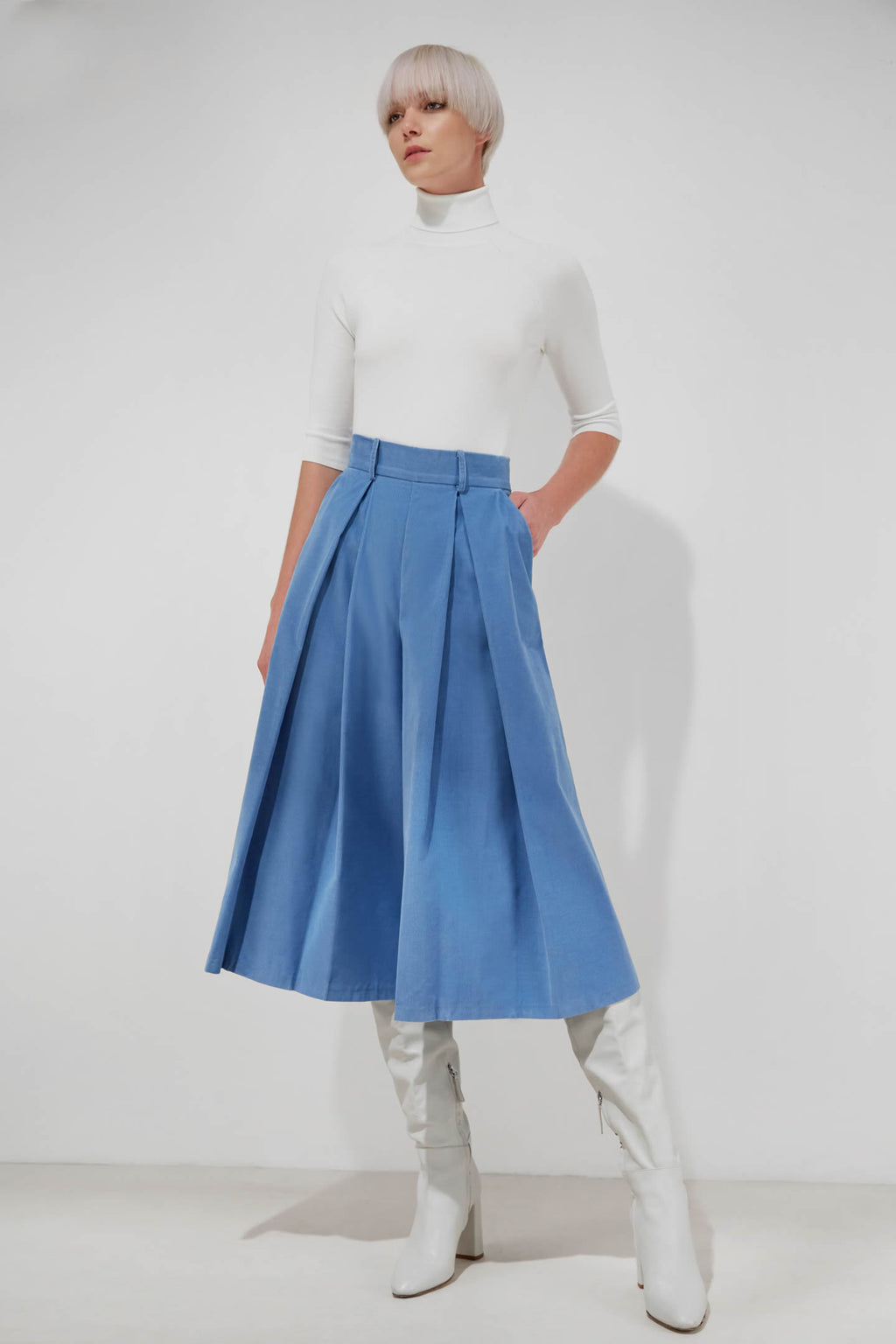 Baby Blue Corduroy Culottes