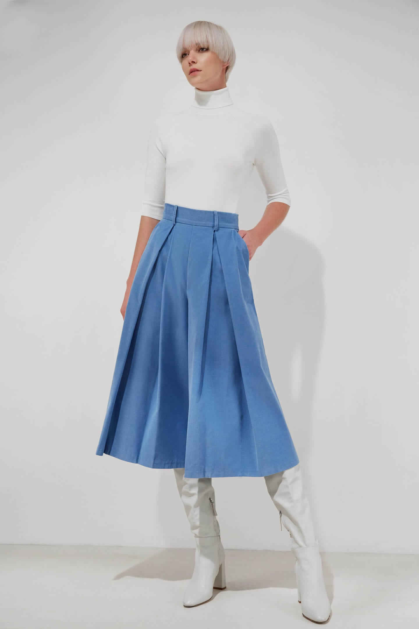 Baby Blue Corduroy Culottes