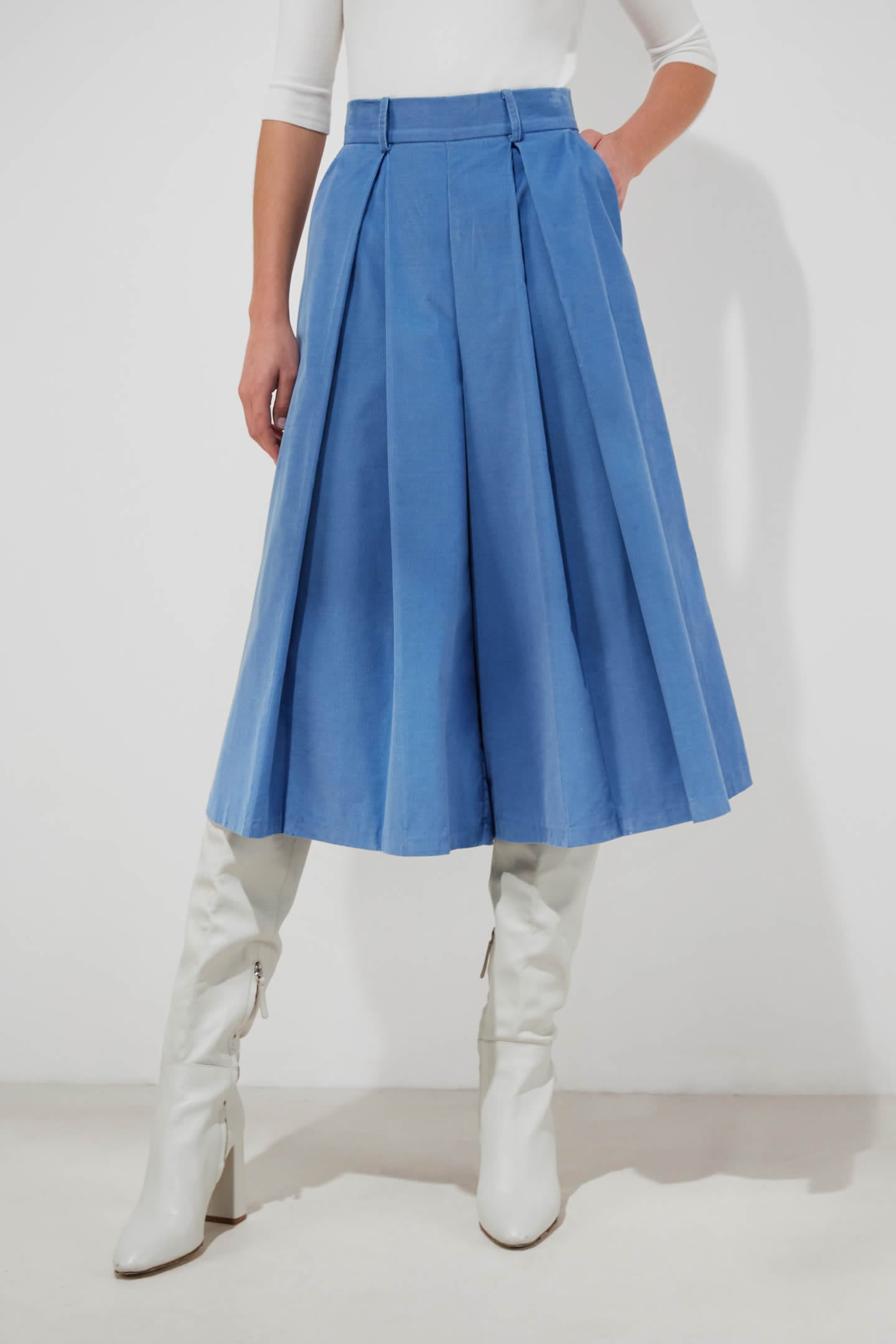 Baby Blue Corduroy Culottes