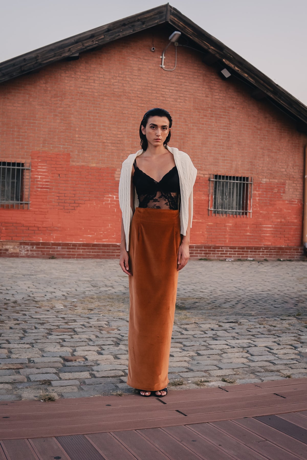 Ruggine Maxi Velvet Skirt