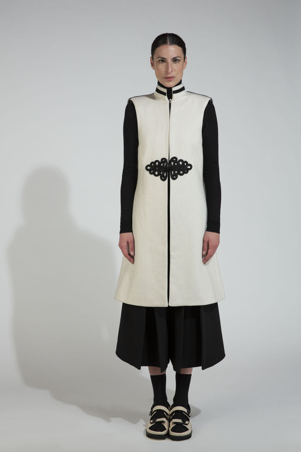 WHITE LONG GILET PISLI