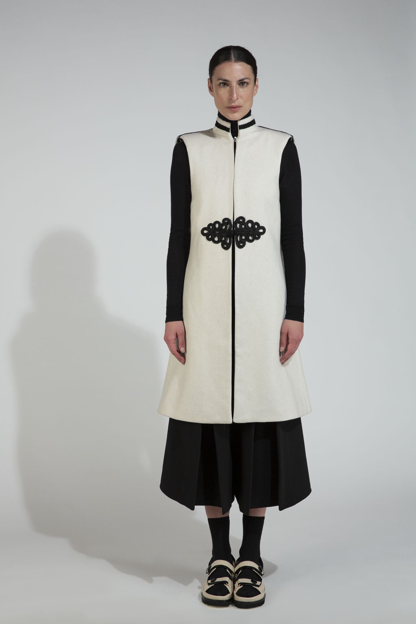 WHITE LONG GILET PISLI