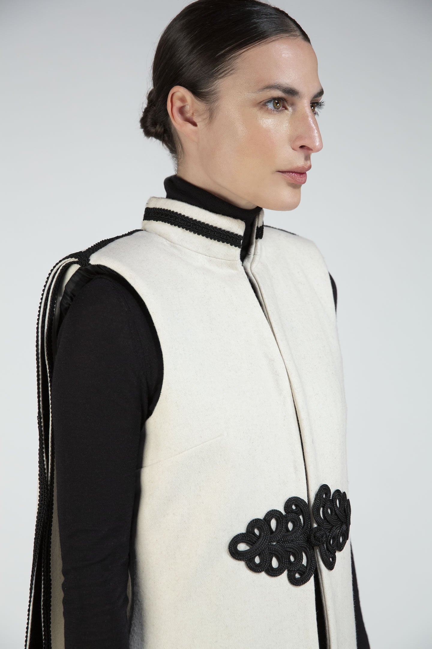 WHITE LONG GILET PISLI